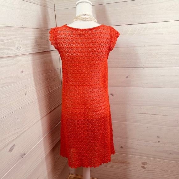 Black Swan Cotton Crocheted Open Lace Dress M FREE SHIP - Picture 3 of 4